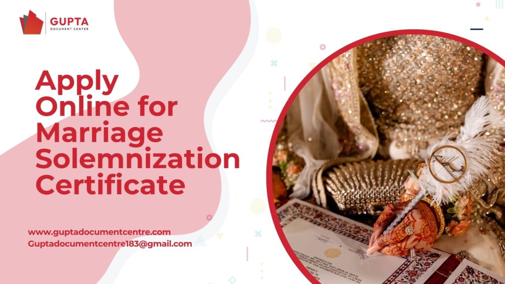 Apply Online for Marriage Solemnization Certificate